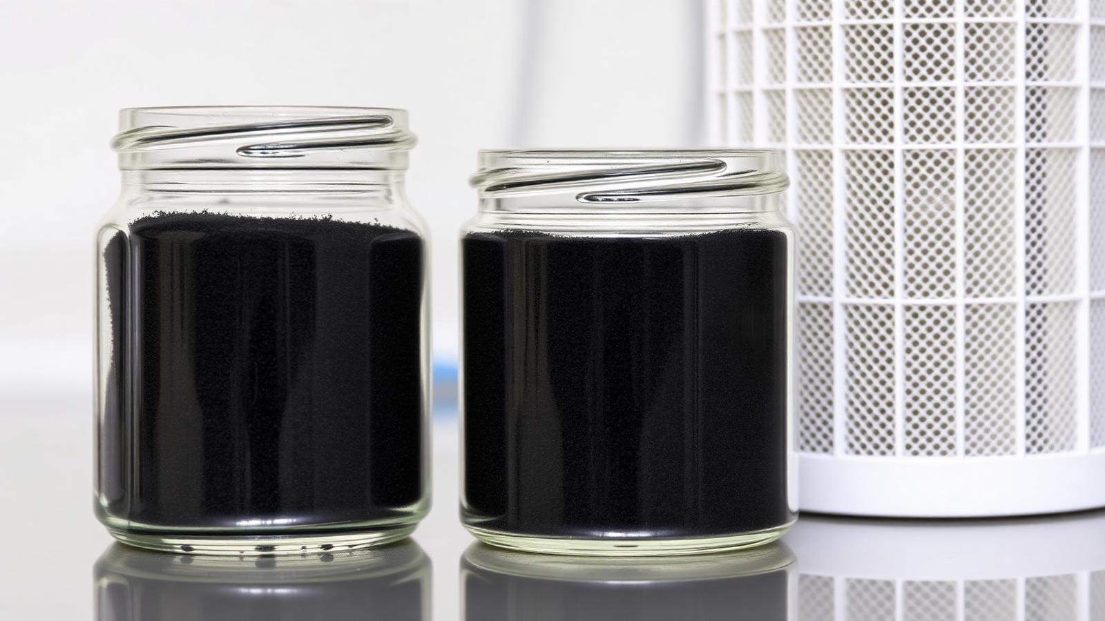 How to Remove Black Sludge in Commercial Heating — Black magnetite sludge sample alongside a side stream filtration cartridge