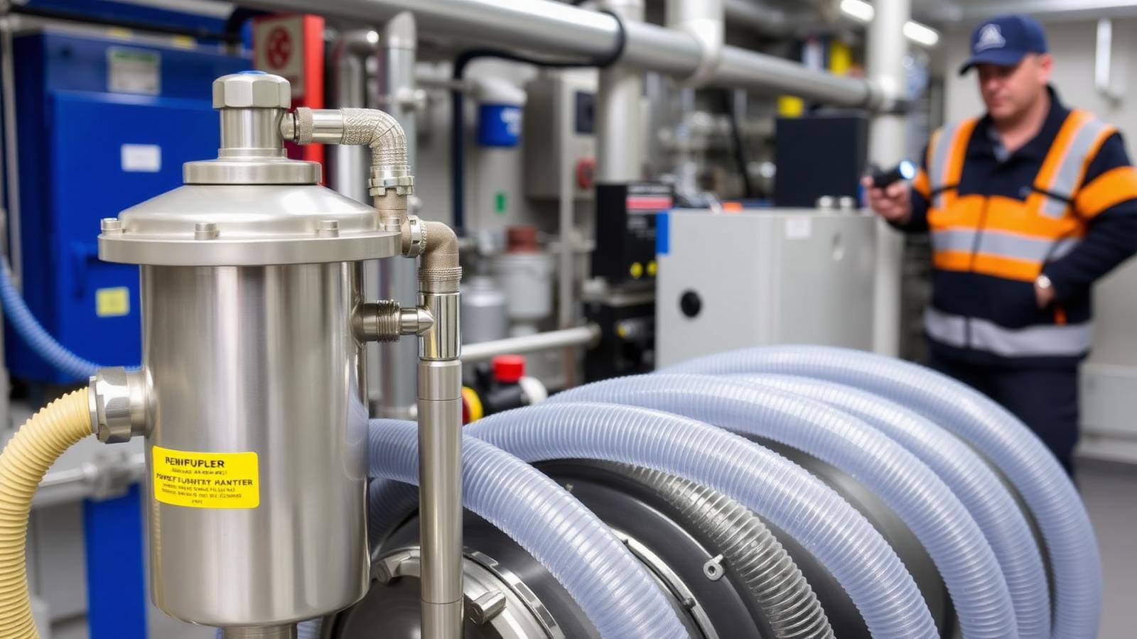 The Complete Guide to Power Flush Office Heating Systems — Commercial heating power flush rig with hoses connected in a UK plant room